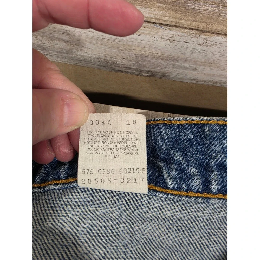 Vintage Levis 505 Orange Tab Jeans Mens 34x30 Made in USA Blue Straight Leg 0796